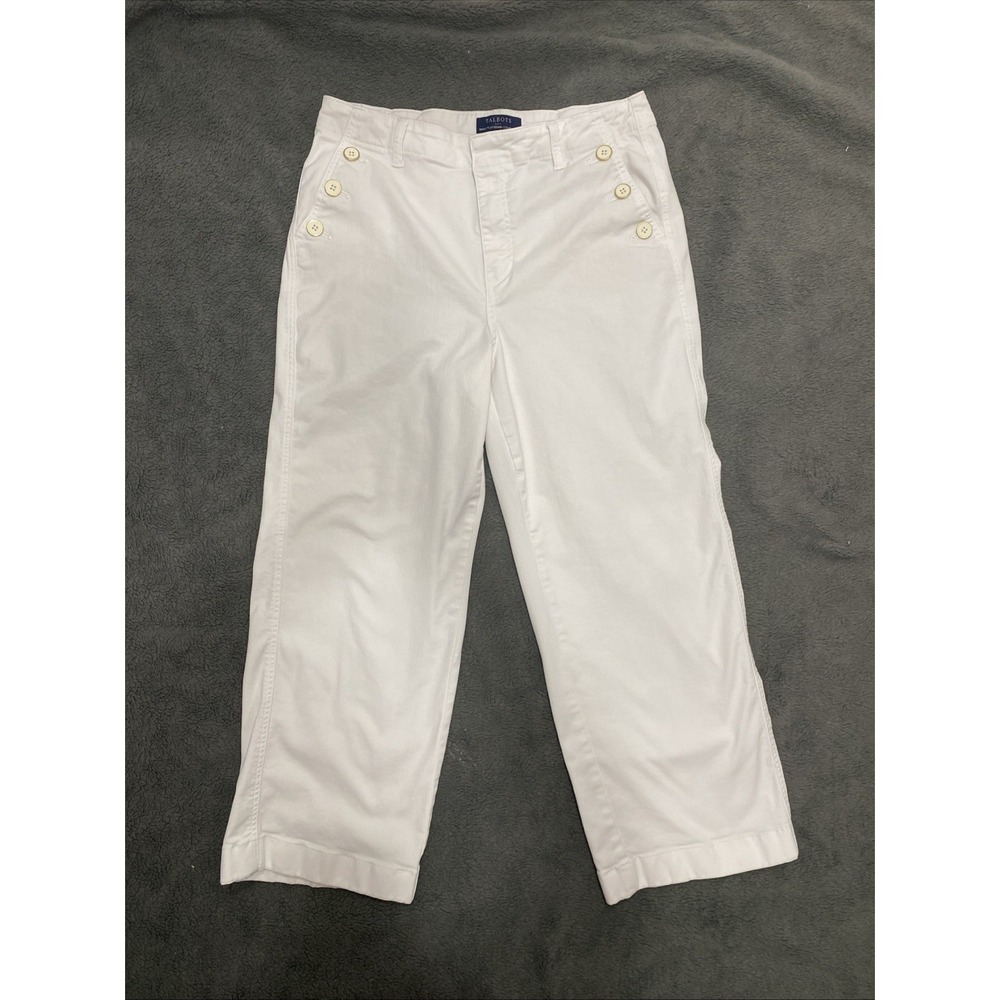 Talbots Simply Flattering Collection White Jeans‎ With Button Pockets Women's 14
